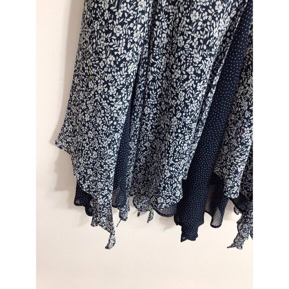 Fairycore Blue Floral Midi Skirt Womens 4 - Picture 6 of 6